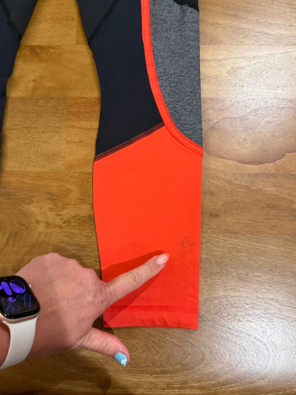 lululemon athletica Black Leggings with Grey, Coral & Mint Colorblock Size 4